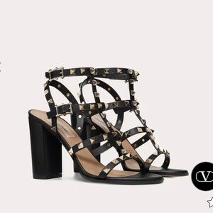 Valentino Rockstud High Block Heel Sandals